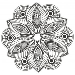 Flower mandala to color by markovka