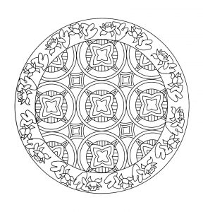 Mandala to color flowers vegetation to print 11