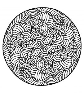 Mandala to color flowers vegetation to print 12