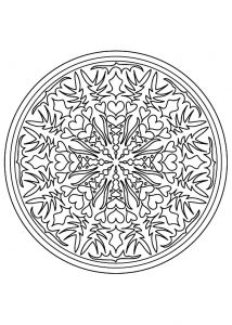 Mandala to color flowers vegetation to print 15