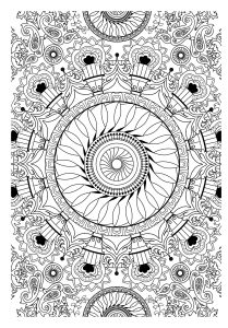 Mandala to color flowers vegetation to print 19