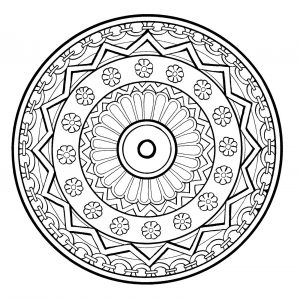 Mandala to color flowers vegetation to print 7