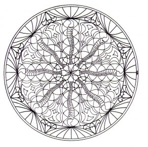 Magnificient natural Mandala drawing. Mandalas offer balancing visual elements, symbolizing unity and harmony.