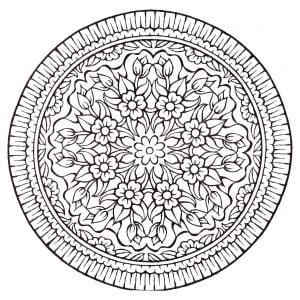 Mandala vintage style flowers