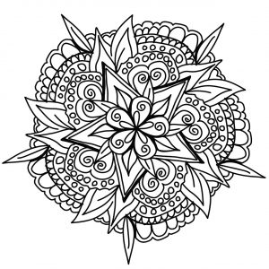 Mandala dessine main vegetal