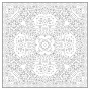 Coloring squared complex mandala by karakotsya 3 1
