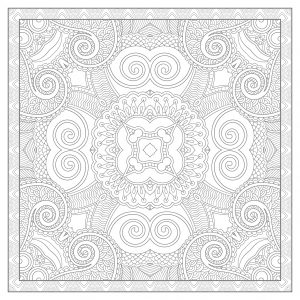 Coloring squared complex mandala by karakotsya 3 1