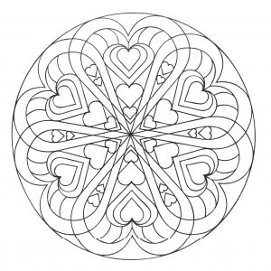 Mandala with hearts 1