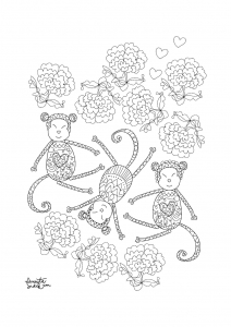 Coloriage Année Du Singe   2