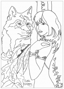 coloriage-adulte-beaute-et-loup