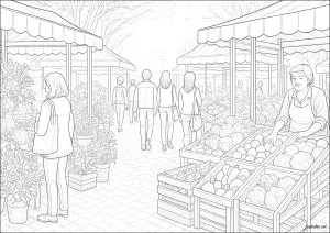 Promenade animée au marché
