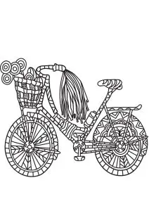 Simple Dessin D'un Vélo Aux Motifs Simples