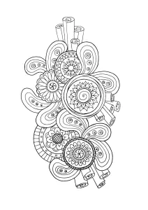 Coloriage Avec Motifs Abstraits D'inspiration Florale