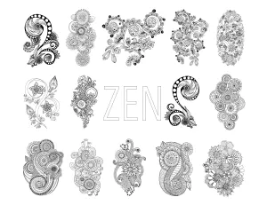 Zen Antistress Motif Abstrait Inspiration Florale Groupement Par Juliasnegireva