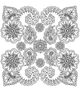 Arabesques florales et motifs paisley
