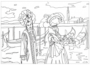 coloriage-carnaval-de-venise-par-marion
