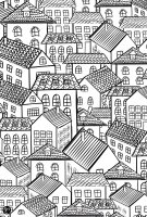 coloriage-architecture-village-toits