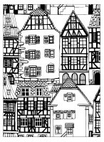 coloriage-maisons-style-alsace