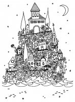 coloriage-adulte-architecture-village-mont-naif