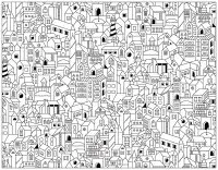 Cité compacte aux toits imbriqués