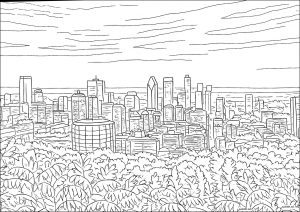 Vue sur Montréal depuis le Mont Royal