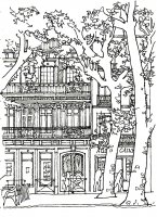 coloriage-architecture-maison-arbre