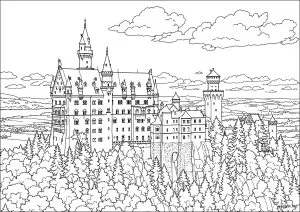 Château de Neuschwanstein en Bavière (Allemagne)