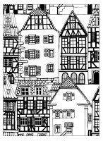 coloriage-maisons-style-alsace