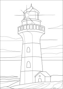 Coloriage phare sans texte