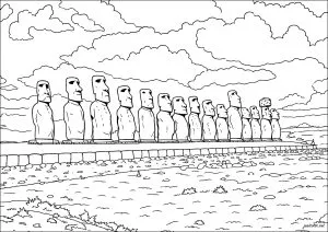Statues Moaï de l’île de Pâques