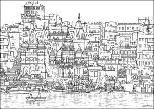 Les ghats de Varanasi sur le Gange