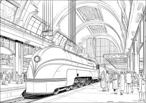 Gare et train Art Déco