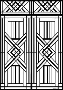 Coloriage porte art deco paris