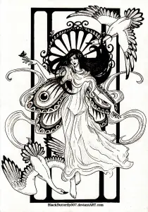 Femme et oies