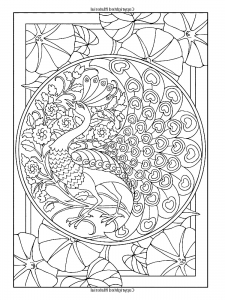 Paon dessiné au style Art Nouveau