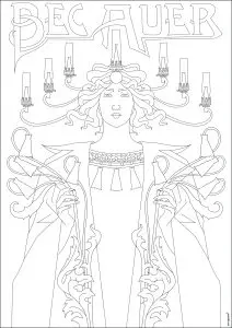 Bec auer, affiche publicitaire par alphonse mucha
