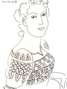 Dessin d'Henri Matisse : La blouse Roumaine - 1942