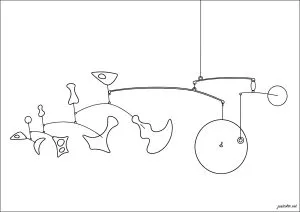 Alexander Calder - Objets dispersés avec gong en laiton (1948)