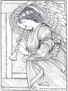 Adult burne jones an angel playing a flageolet