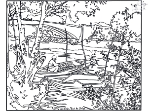 Coloriage adulte van gogh pont de clichy