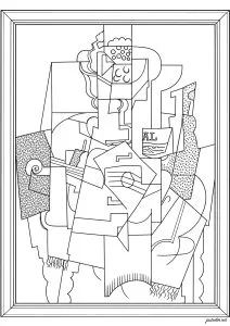Pablo Picasso - Compotier avec fruits, violon et verre (1914)