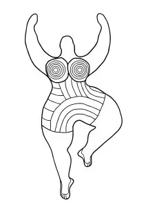 Silhouette dansante à la manière de Niki de Saint Phalle