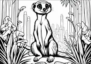 Suricate Rigolo Dans Le Désert