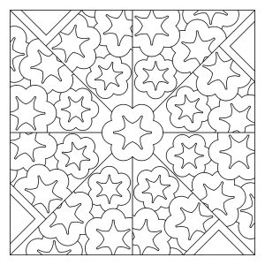 Coloriage azulejos simple etoiles