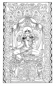 coloriage-adulte-tapisserie-sur-soie-green-tara-debut-1200-asie-centrale