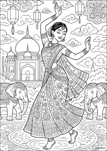 Danseuse Gracieuse Devant Palais Majestueux