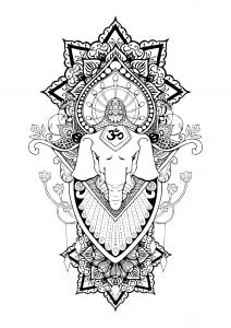 Coloriage ganesh et mandalas