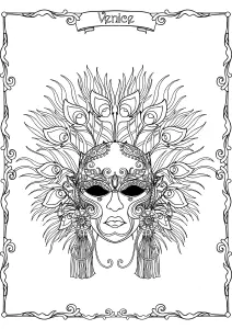 Masque à Plumes Du Carnaval De Venise