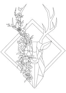 Tête De Cerf Fleurie