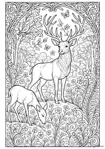 Cerf élégant dans une forêt enchantée